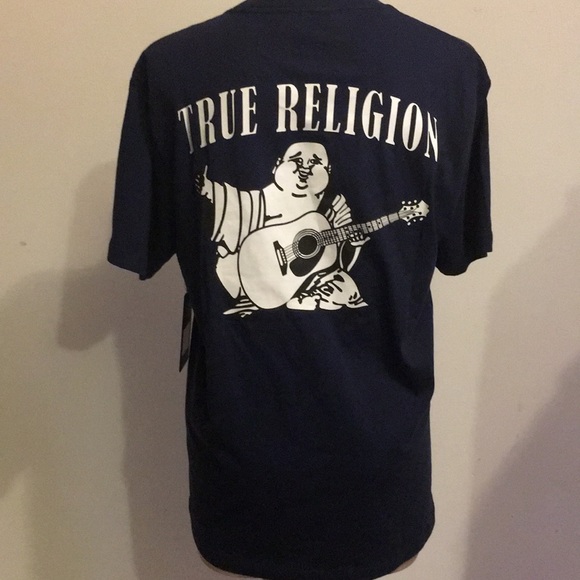 True religion Men's Buddha Blue T-Shirt NEW Size L